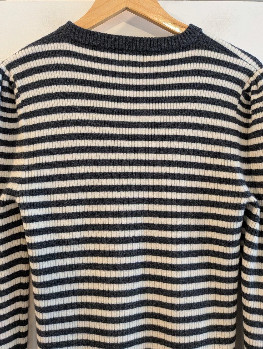 Hatch Giada Merino Wool Sweater Striped Black White Rib Knit Maternity Size 3/L